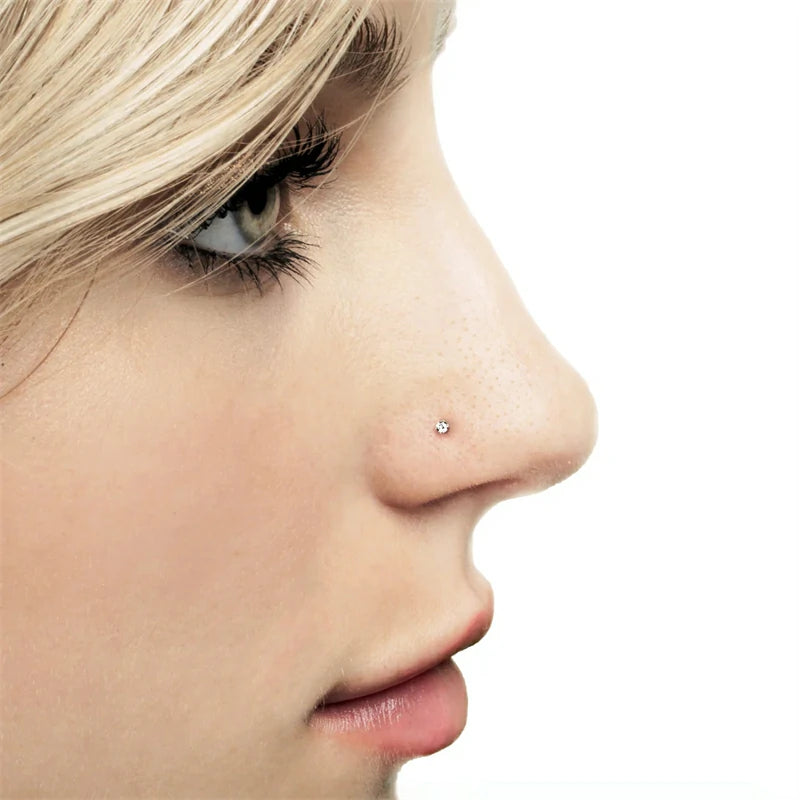 1.5mm Tiny Diamond Prong Nose Ring Stud