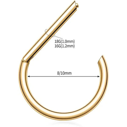 316L Smooth Semicircular Open Ring 1.2*8mm