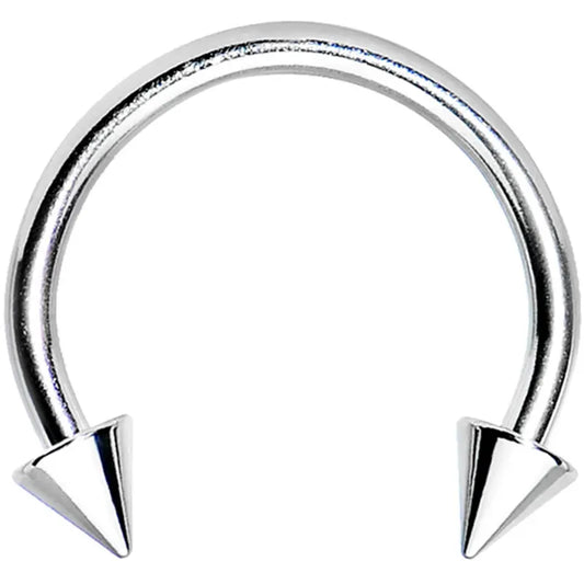 16G 3/8 Stainless Steel Spiked Horseshoe Barbell