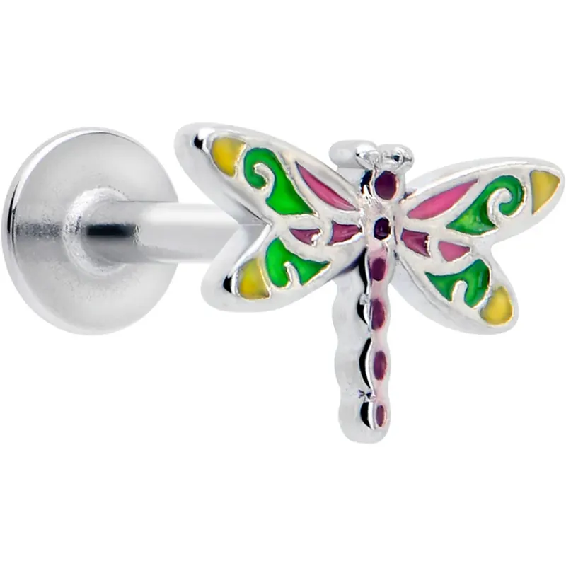 16G Colorful Dragonfly Flatback Earring