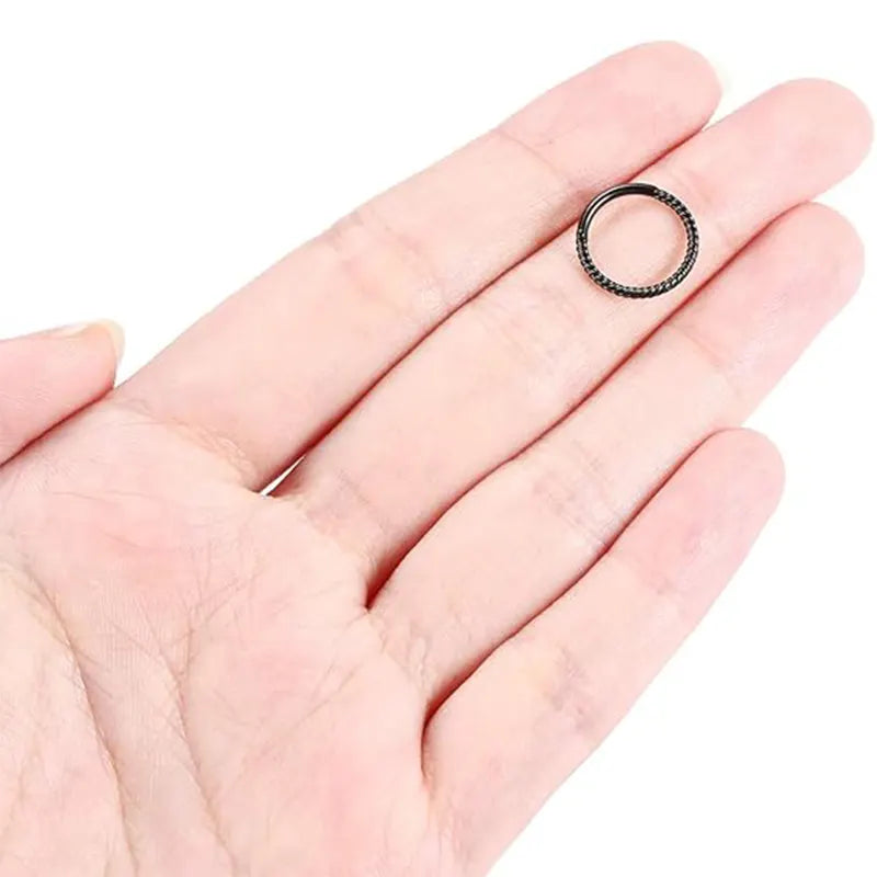 Black Surgical Steel Cartilage Earring Nasal Septal Ring