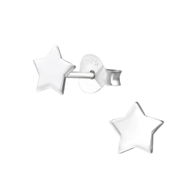 Sterling Silver Star Stud Earrings