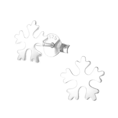 Sterling Silver Snowflake Stud Earrings