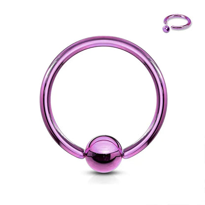 Sleek-Coated Colored Ball Closure Ring