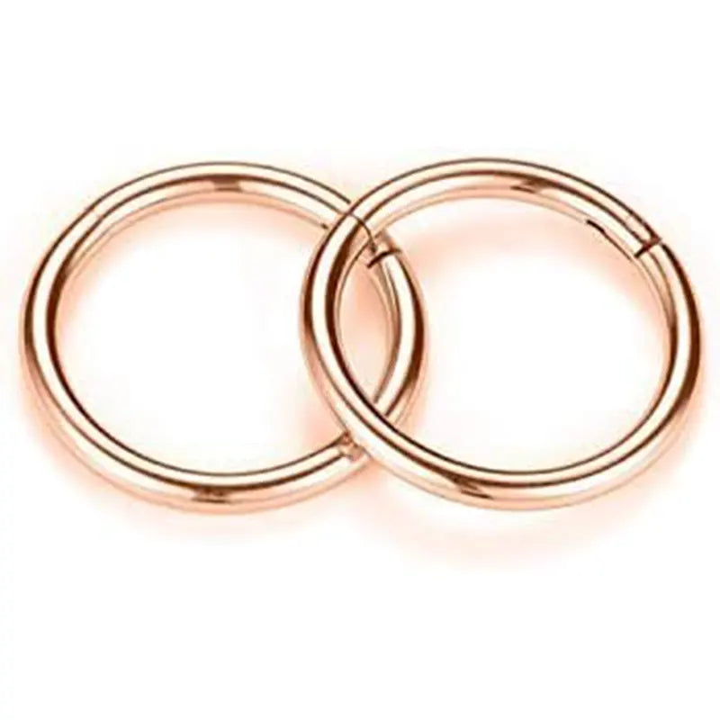 Hinged Clicker Bull Nose Hoop 12mm Hoop Earrings for Women Men Thick Surgical Steel 4 Gauge Nose Rings Hoop Rose Gold Nose Ring 4 Gauge Nose Hoop Conch Earrings Nose Piercing Jewelry Lobe Earrings