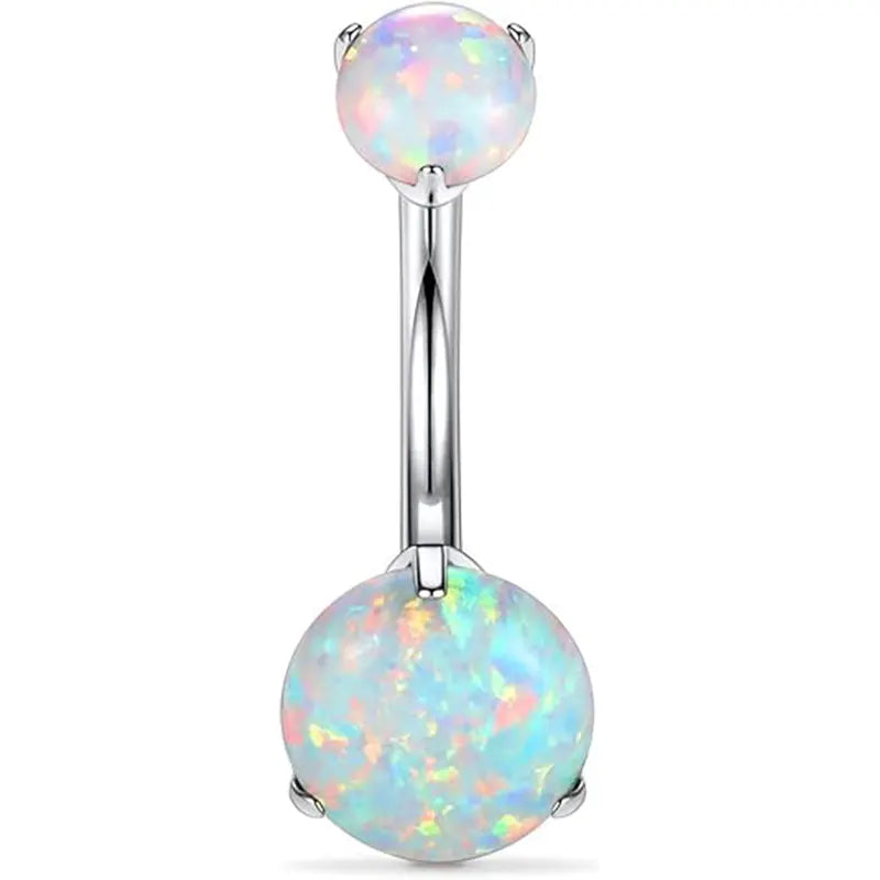 14G G23 Titanium 10mm Opal 3/8 Navel Piercing