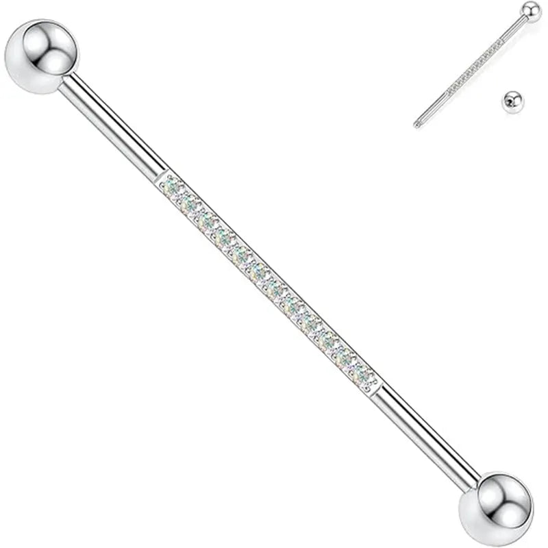 14G 1/2 Inch Surgical Steel Silver Band ABCZ Industrial Piercing