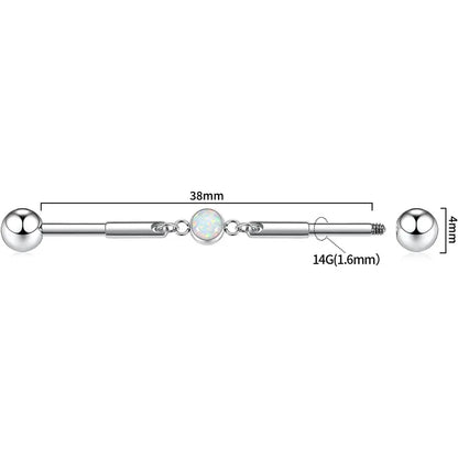 316L Round Opal Link Industrial Pole 1.6*38*(5*5)