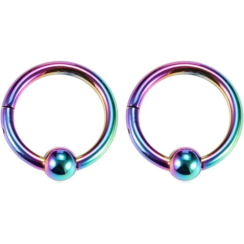 GAGABODY Conch Piercing Jewelry 8mm Captive Bead Ring Septum Clicker 16g Daith Earrings Surgical Steel Cartilage Earrings Rainbow Helix Earring