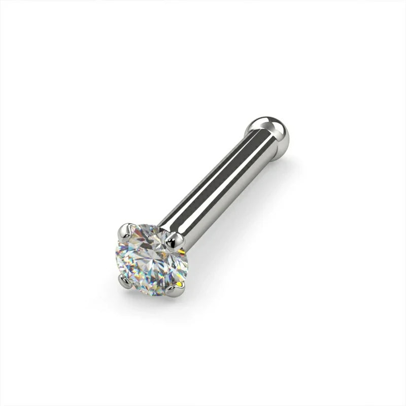 1.5mm Tiny Diamond Prong Nose Ring Stud