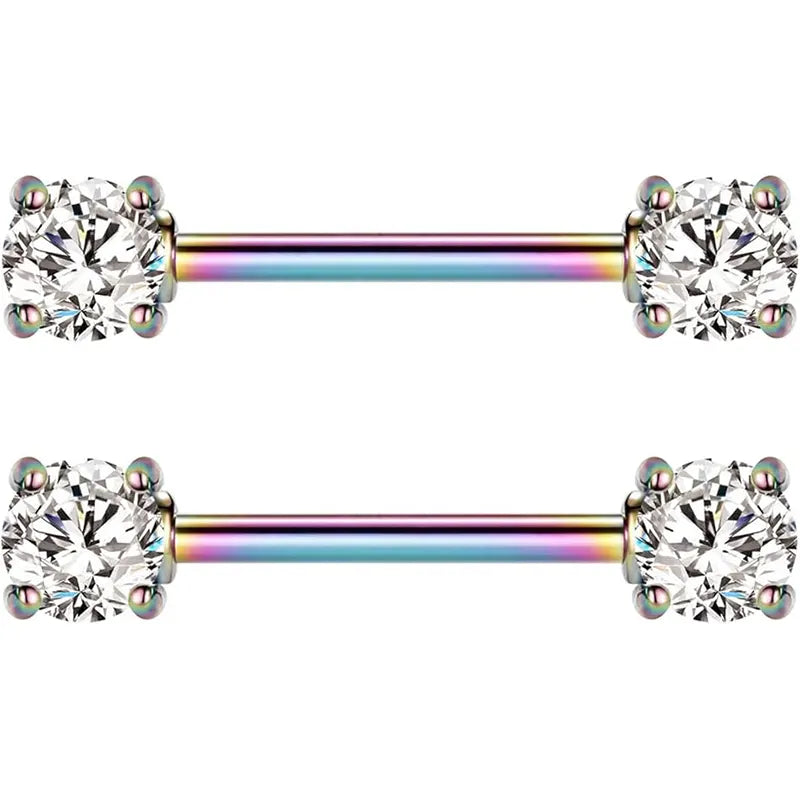 1.6*14/16 Colorful+White Round Zircon Barbell