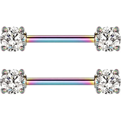 1.6*14/16 Colorful+White Round Zircon Barbell