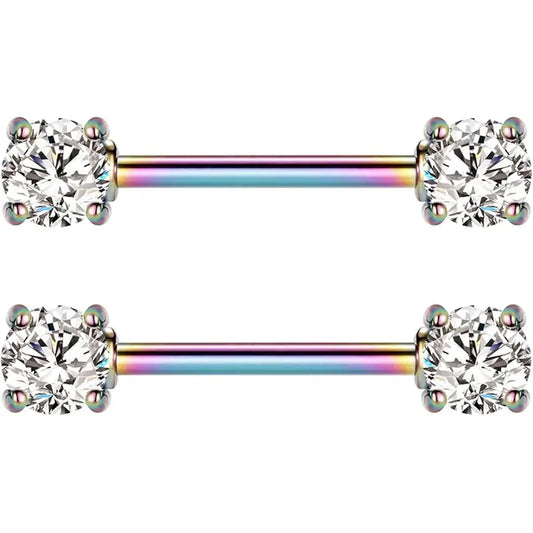 1.6*14/16 Colorful+White Round Zircon Barbell