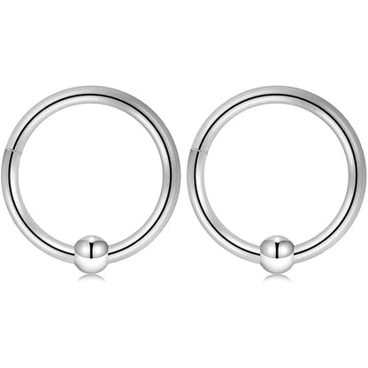 GAGABODY Captive Bead Earrings 16g Septum Clicker Stainless Steel 10mm Helix Earring Silver Body Jewelry for Women Piercings Conch Piercing