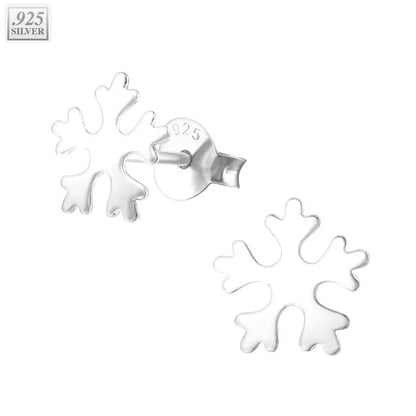 Sterling Silver Snowflake Stud Earrings