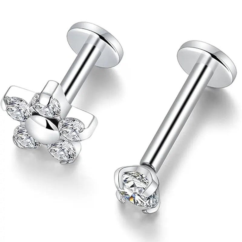 Two Piece Titanium 16G Helix Cartilage Earring Set