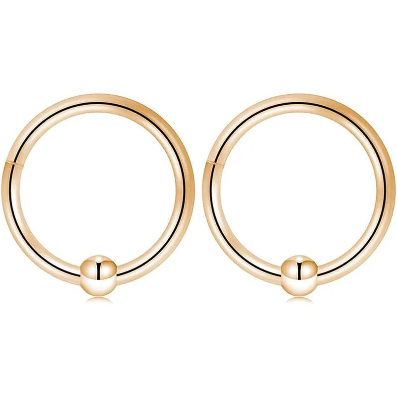 GAGABODY 16 Gauge Earring Captive Bead Ring Gold Septum Clicker 8mm Nose Piercing Jewelry Surgical Steel Helix Earring Hoop Nose Rings for Women