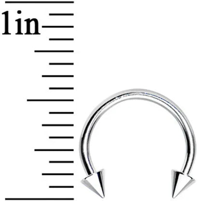 16G 3/8 Stainless Steel Spiked Horseshoe Barbell