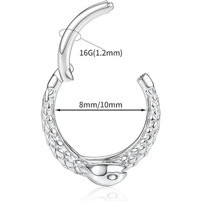 16G Snake Shape Medical Steel Nose Ring Earrings