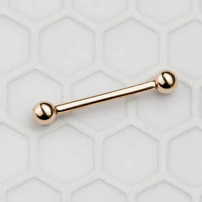 Straight Barbell 14K Gold