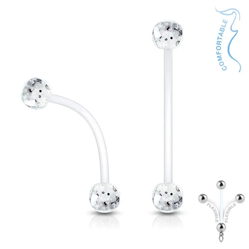 Flexible Glitter Ball Pregnancy Belly Button Piercings