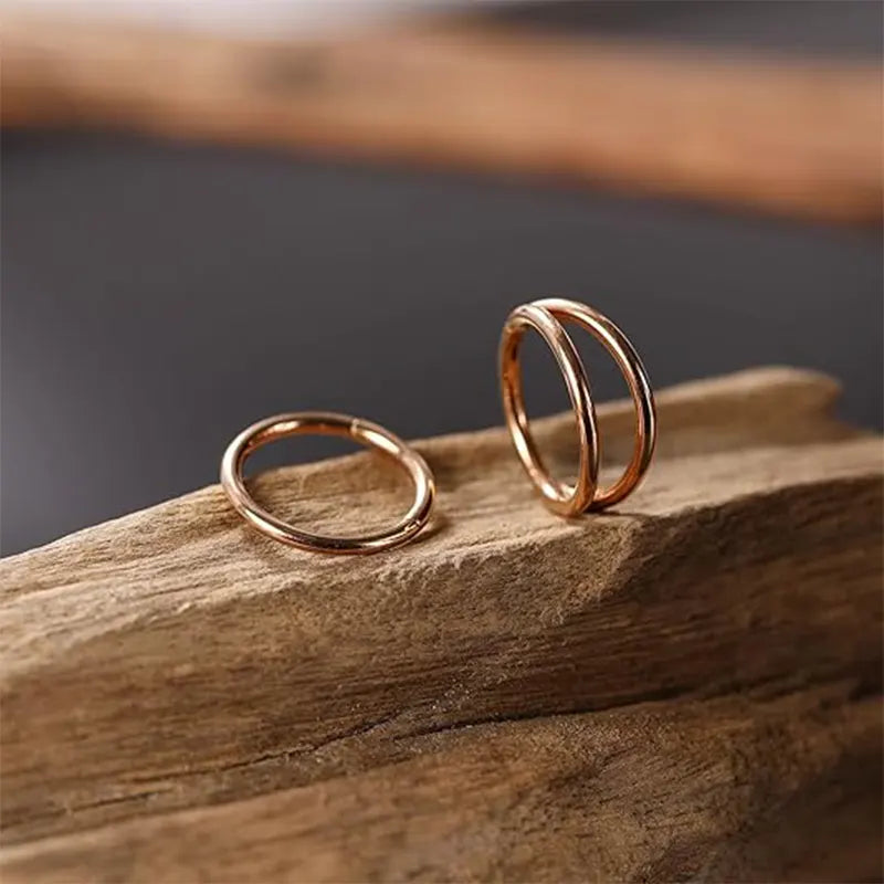 Nose Rings 16 Gauge Nose Ring Hoop Rose Gold Septum Ring Double Hoop Nose Hoop 16g Cartilage Earring Septum Clicker Lip Rings Helix Rook Earrings Nose Piercing 12mm Septum Jewelry Surgical Steel