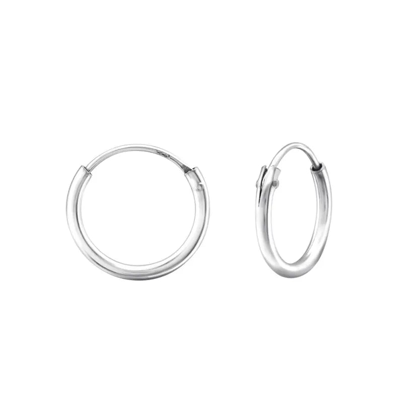 Classic 925 Sterling Silver Hoop Earrings