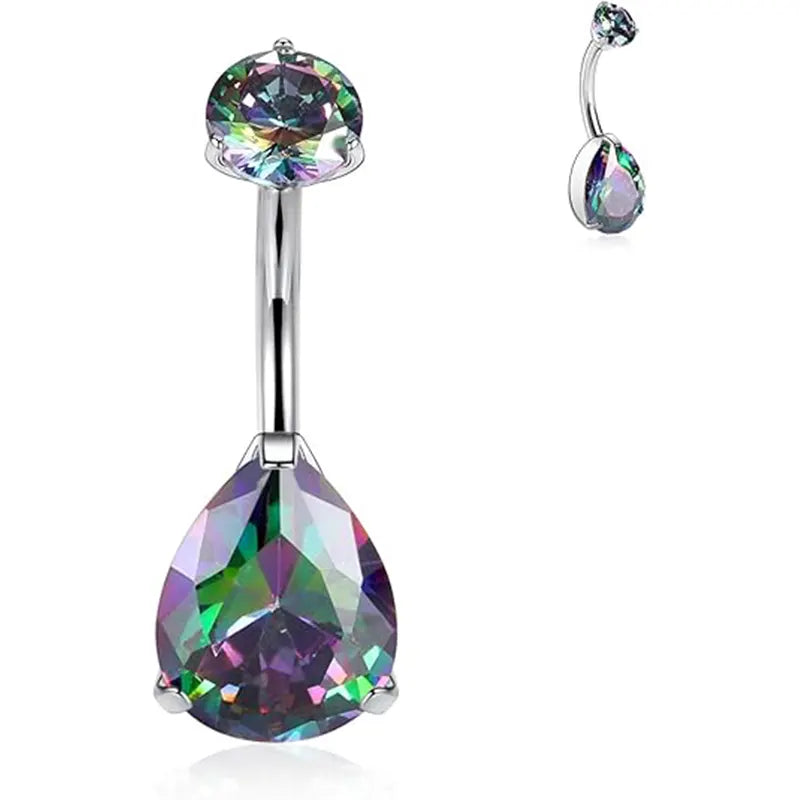 Titanium 10mm Drop Shaped 14G Belly Button Bar