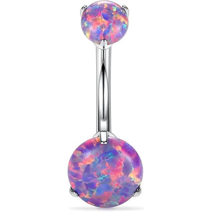 14G G23 Titanium 10mm Opal 3/8 Navel Piercing