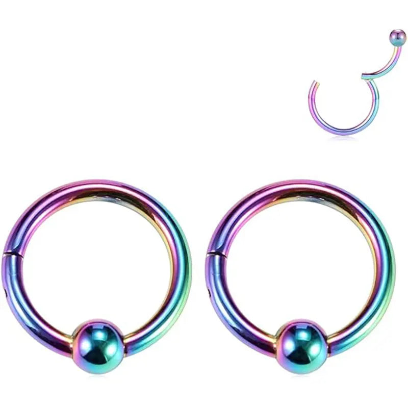 GAGABODY Conch Piercing Jewelry 8mm Captive Bead Ring Septum Clicker 16g Daith Earrings Surgical Steel Cartilage Earrings Rainbow Helix Earring