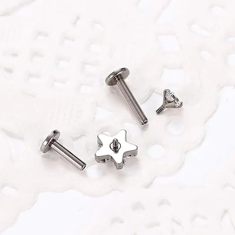 Two Piece Titanium 16G Helix Cartilage Earring Set