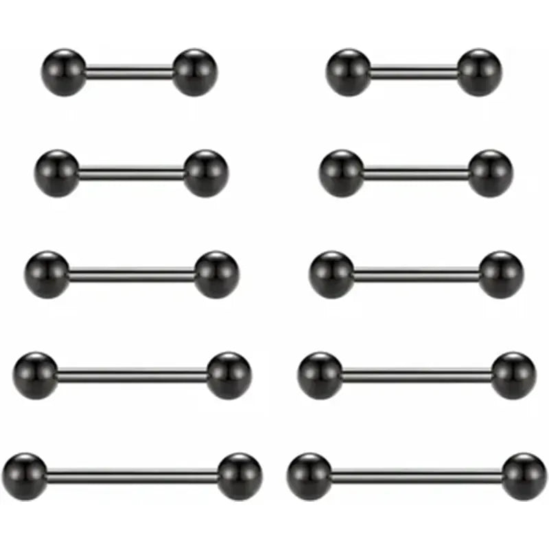 14G Nipple Rings for Women 12mm Nipple Piercing Black Nipple Jewelry 14mm Stainless Steel Nipplerings Tongue Barbell 16mm Straight Nipple Piercing Jewelry 18mm Black Barbells Piercing Jewelry 20mm