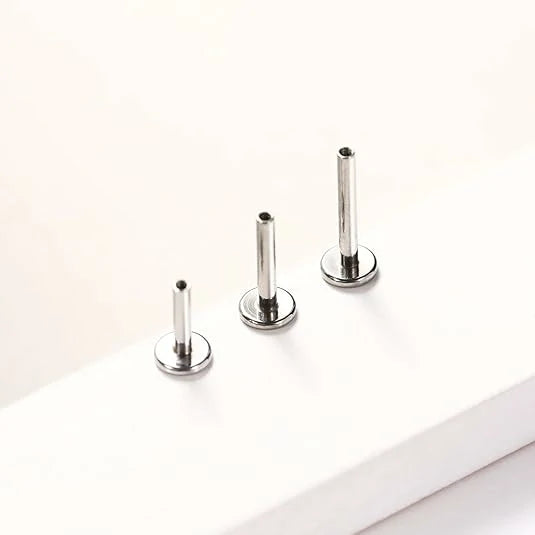 GAGABODY 3pcs G23 Titanium Internally Threaded Labret Bar Stud Post 16G 6/8/10mm Labret Monroe Lip Studs Helix Cartilage Tragus Earring Piercing Without End