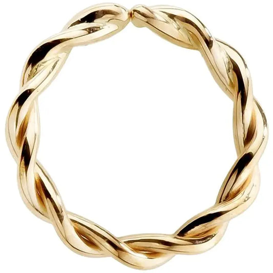 14K Gold Twisted Hoop Seam Ring