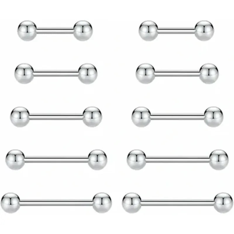 14G Nipple Rings for Women 12mm Nipple Piercing Silver Nipple Jewelry 14mm Stainless Steel Nipplerings Tongue Barbell 16mm Straight Nipple Piercing Jewelry 18mm Silver Barbells Piercing Jewelry 20mm