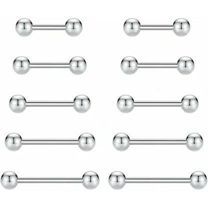 14G Nipple Rings for Women 12mm Nipple Piercing Silver Nipple Jewelry 14mm Stainless Steel Nipplerings Tongue Barbell 16mm Straight Nipple Piercing Jewelry 18mm Silver Barbells Piercing Jewelry 20mm