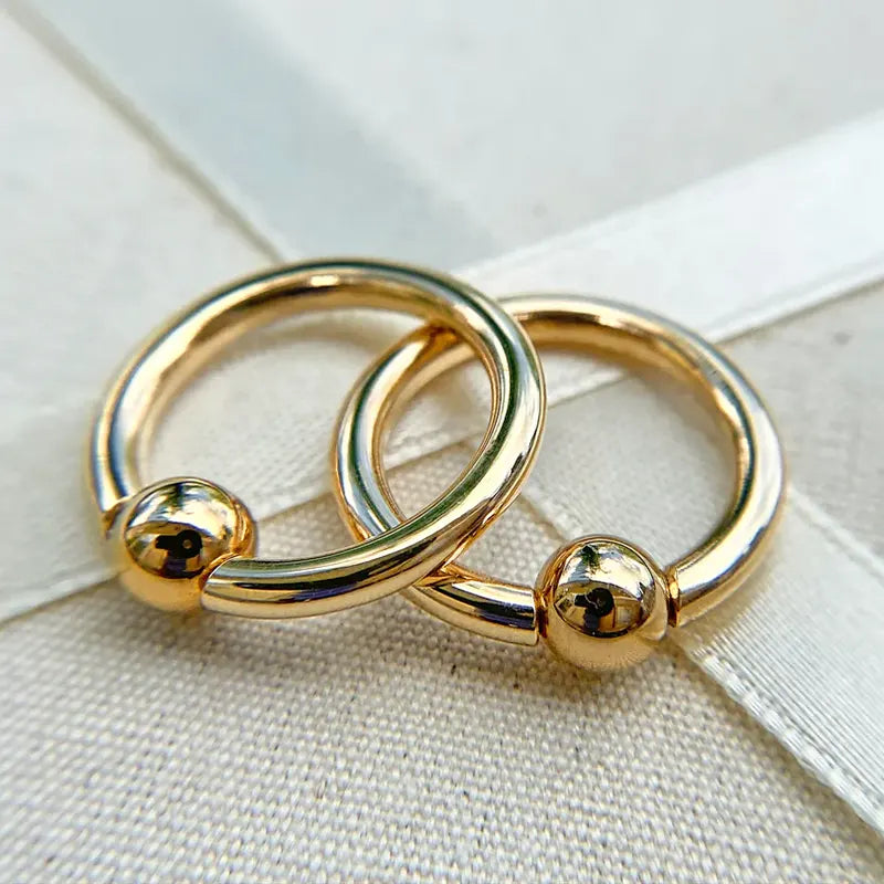 14K Gold Fixed Bead Ring