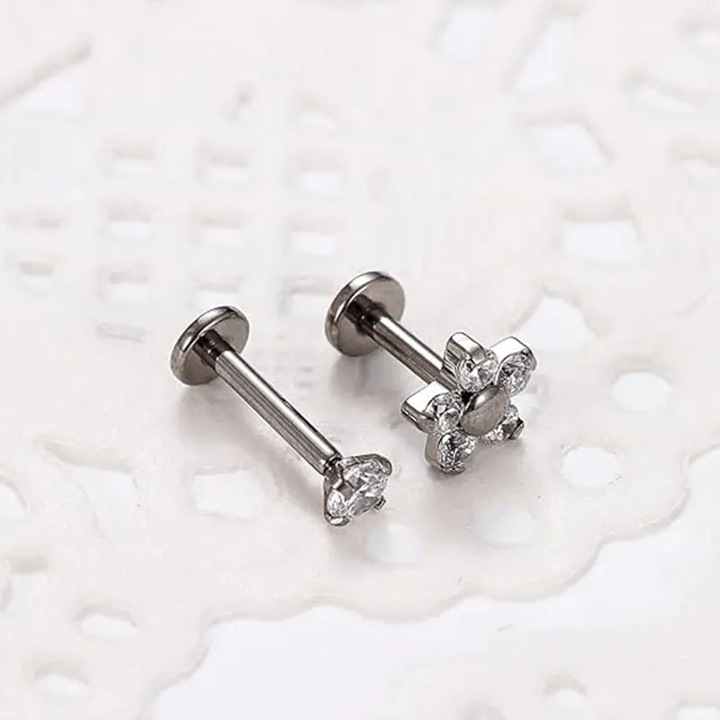 Two Piece Titanium 16G Helix Cartilage Earring Set