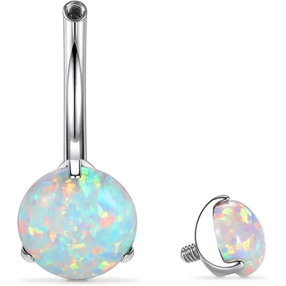 14G G23 Titanium 10mm Opal 3/8 Navel Piercing