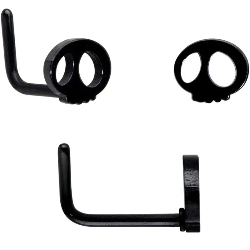 16G & 20G Black Halloween Cartilage Labret Nose Ring Set