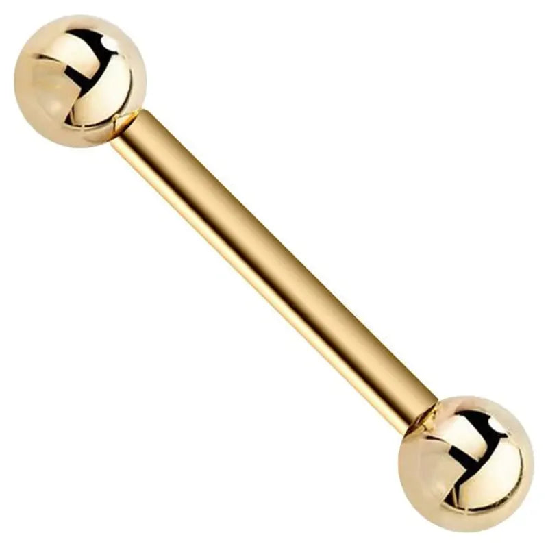 Straight Barbell 14K Gold