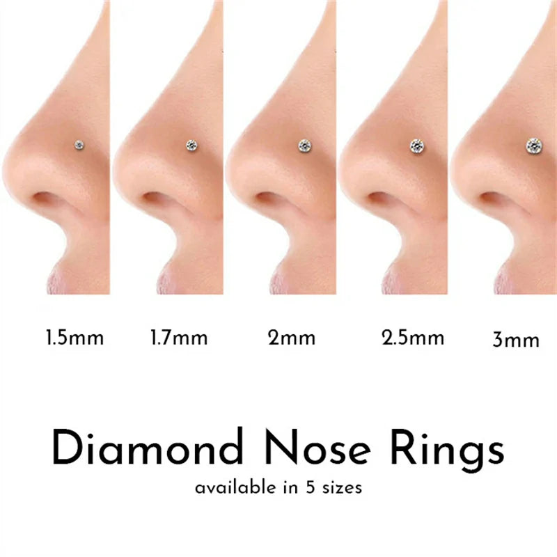 1.5mm Tiny Diamond Prong Nose Ring Stud