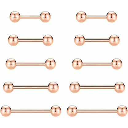 GAGABODY 14G Nipple Piercings 12mm Nipple Rings 14mm Nipple Jewelry 16mm Nipple Rings for Women 18mm Surgical Steel Screw Nipplerings Tongue Barbell Rose Gold 20mm Barbells Piercing Jewelry