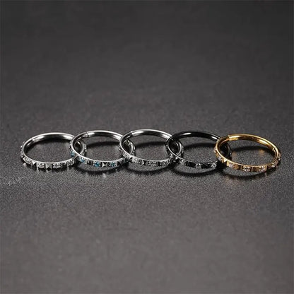 Black Conch Band CZ Pierced Concha Earrings Medical Steel Segmented Ring