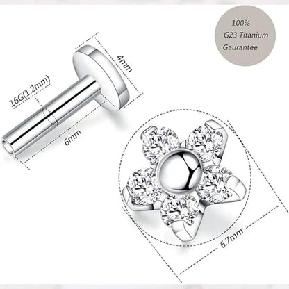 Two Piece Titanium 16G Helix Cartilage Earring Set