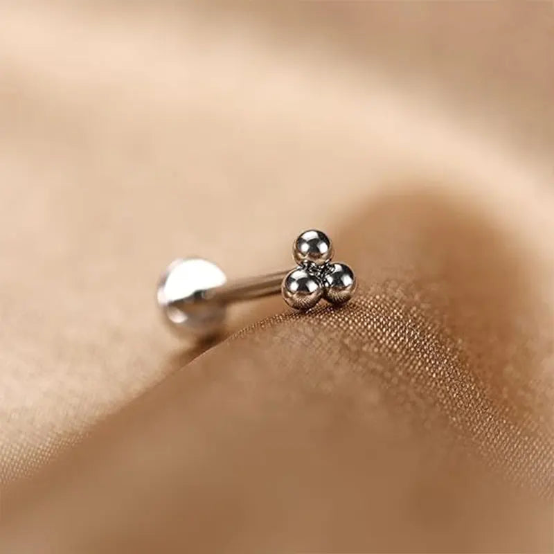 16G Titanium Alloy Triangular Ball Internal Thread Lip Studs