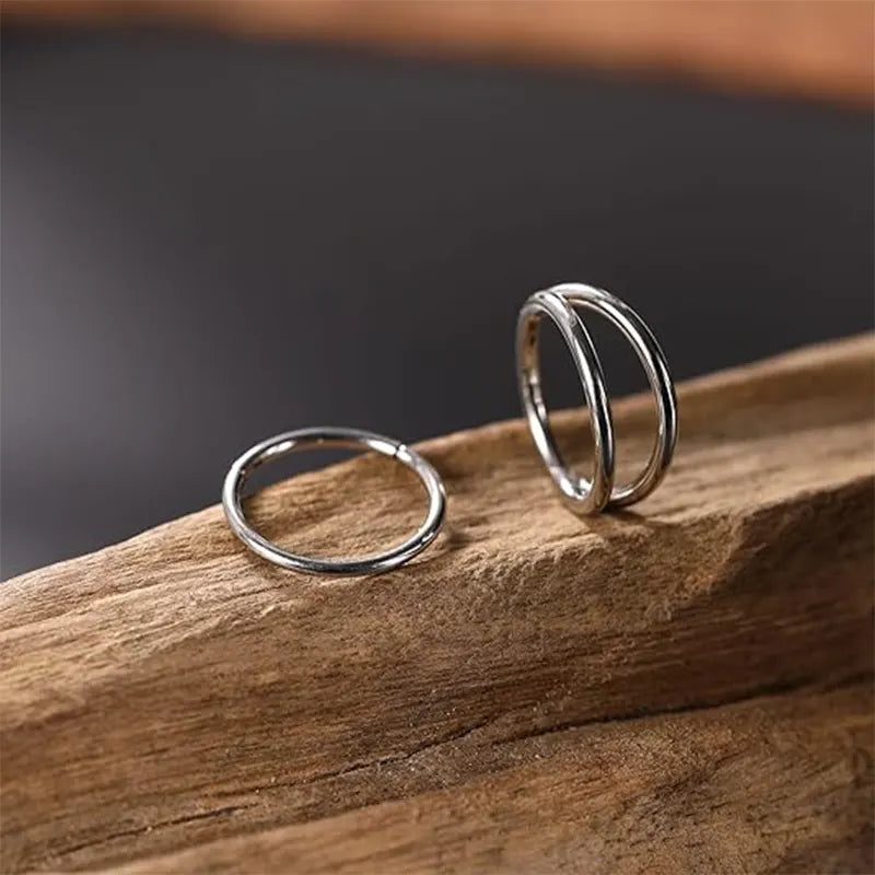 Septum Jewelry Surgical Steel Nose Rings 20 Gauge Hoop Earrings Silver Nose Hoop Double Hoop 20g Cartilage Earring Septum Ring Septum Clicker Lip Rings 9mm Rook Helix Earring Nose Piercing Jewelry