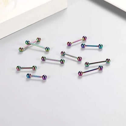 GAGABODY Nipple Piercing Jewelry 14g Surgical Steel Nipple Rings 12mm Nipple Jewelry 14mm Nipple Tongue Barbells 16mm Nipple Piercings 18mm Nipple Piercing Rainbow Barbells Piercing Jewelry 20mm