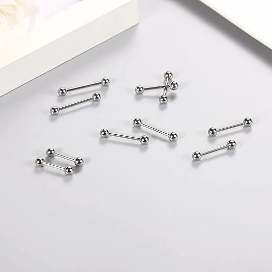 14G Nipple Rings for Women 12mm Nipple Piercing Silver Nipple Jewelry 14mm Stainless Steel Nipplerings Tongue Barbell 16mm Straight Nipple Piercing Jewelry 18mm Silver Barbells Piercing Jewelry 20mm