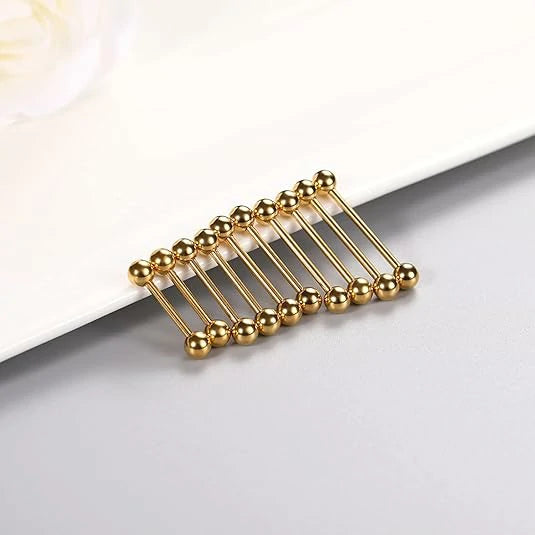 GAGABODY 14G Nipple Rings 12mm Nipple Piercings Gold Nipple Barbells16mm Nipple Jewelry 18mm Long Bar Nipple Ring 20mm Stainless Steel Tongue Barbell 14mm Barbells Piercing Jewelry for Women men